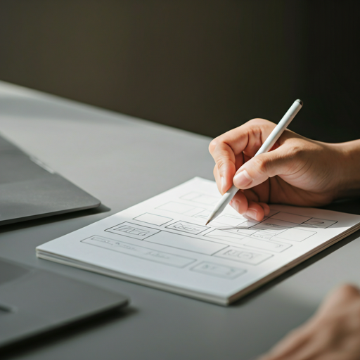 Designer sketching wireframes